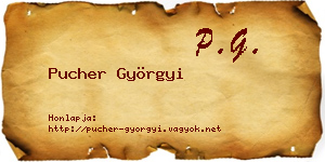 Pucher Györgyi névjegykártya